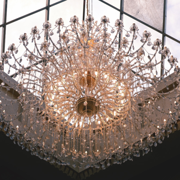 High-Ceiling Crystal Chandelier Removal & Reassembly Package